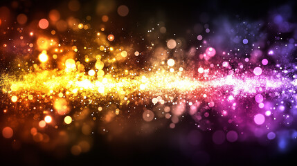 Fototapeta premium Illuminated Symphony: An abstract composition bursts forth with an array of vibrant colors and bokeh effects. The image offers a visually captivating blend of luminosity and artistic expression.