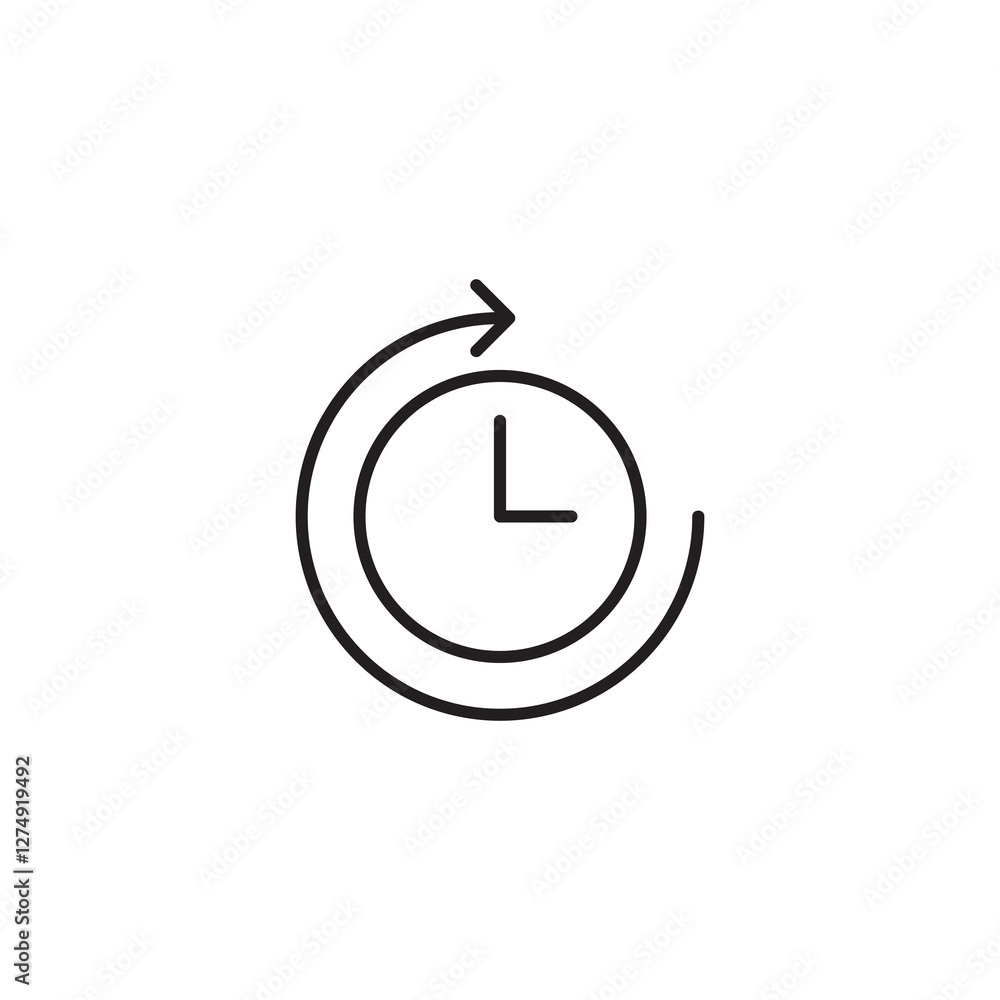 Poster duration icon black linear illustration for web and app..eps