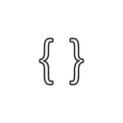 Curly braces, curly brackets icon.vector flat black linear illustration for web and app..eps