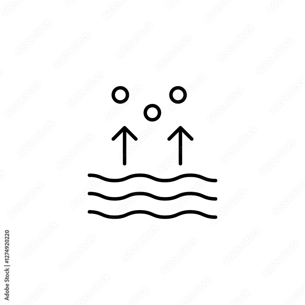 Poster evaporation icon,vector simple linear illustration for web and app..eps