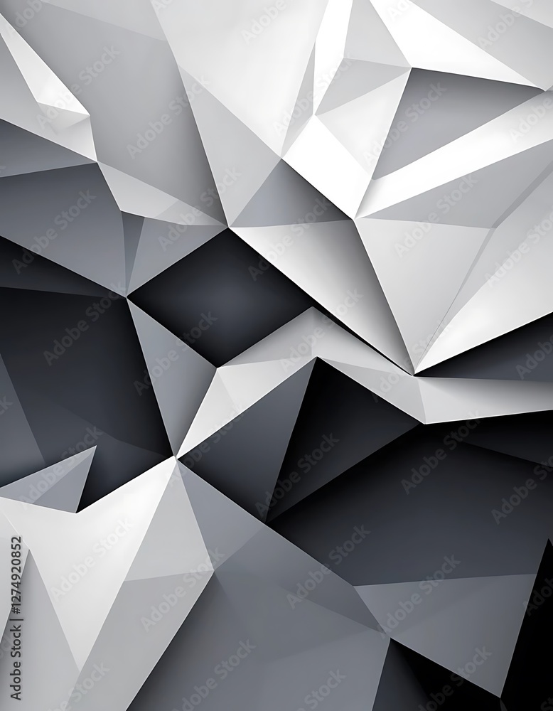 Poster Abstract Geometric Design with Sharp Edges and Tonal Variations