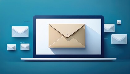 Minimalist Digital Art Modern Flat Style Email Message Window Illustration with a Clean Blank Canvas, Emphasizing the Simplicity of Communication in the Digital Age.