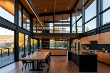 Modern Farmhouse Interior, Valley Views, Open Concept Kitchen