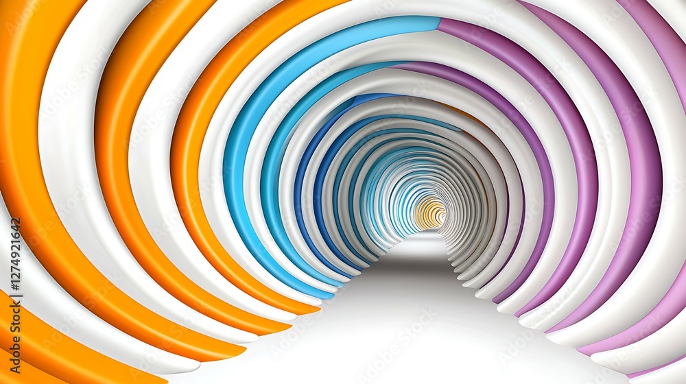 Aufkleber colorful concentric circles create a vibrant tunnel effect, leading into a bright, illuminated space