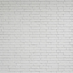 Fototapeta premium A clean white brick wall with a uniform pattern. The bricks have a slightly rough texture, with visible mortar lines. Soft lighting enhances the minimalistic, modern, and neutral aesthetic