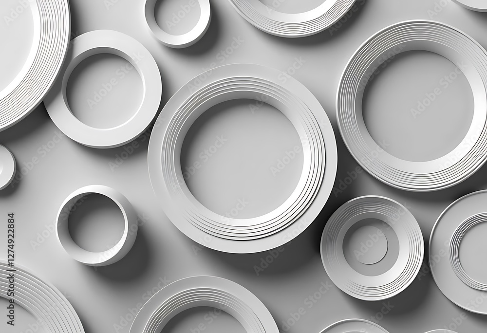Poster monochromatic circle abstract, a modern design with subtle depth