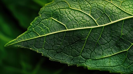 Obraz premium A Detailed Close Up Of A Lush Green Leaf