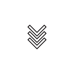 Arrow, down icon. Vector simple linear illustration for web and app..eps
