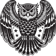 Obraz premium Elegant Owl Silhouette Design Perfect for Creative Projects.