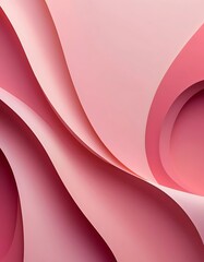 Soft Pink Abstract Curves and Layers, Modern Aesthetic Design