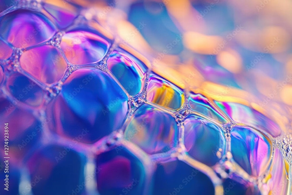 Poster iridescent soap bubbles abstract pattern