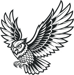 Obraz premium Elegant Owl Silhouette Design Perfect for Creative Projects.
