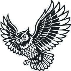 Naklejka premium Elegant Owl Silhouette Design Perfect for Creative Projects.