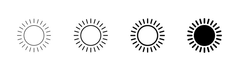 Sun icon vector isolated on white background. Sun vector icon