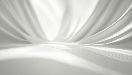 White fabric drapes stage background studio