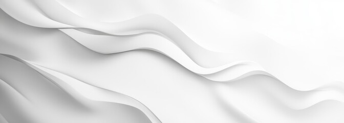Obraz premium White fabric waves, flowing, background blur, design texture