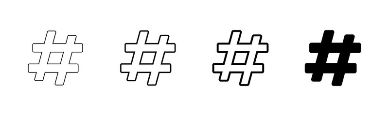 Fototapeta premium Hashtag icon vector isolated on white background. hashtag vector icon