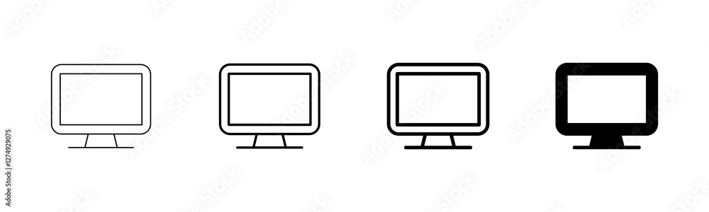 Aufkleber computer icon vector isolated on white background. pc icon vector. computer monitor icon. flat pc sy