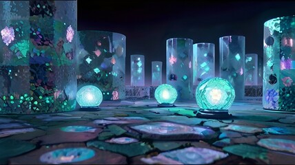 ヒーリング画像　夜の夢と癒しの国イメージ