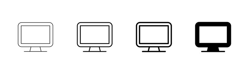 Computer icon vector isolated on white background. PC Icon vector. Computer monitor icon. Flat PC symbol