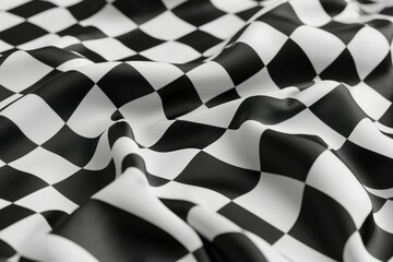 Checkered cloth waving, backdrop for speed sports, racing, competition success
