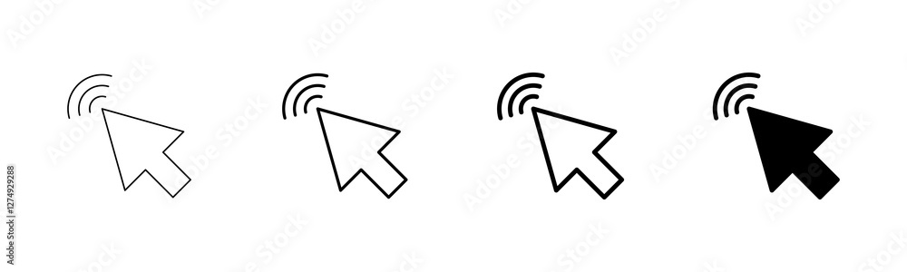Poster click icon vector isolated on white background. cursor icon. computer mouse click cursor black arrow