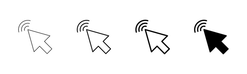 Click icon vector isolated on white background. Cursor icon. Computer mouse click cursor black arrow icons. pointer arrow