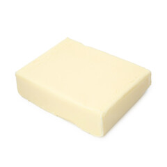 Block of tasty butter isolated on white