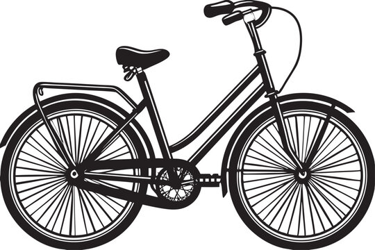 Cycle Silhouette Sleek Black and White Bicycle Design
