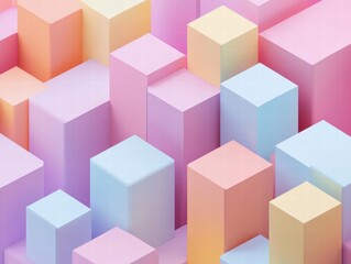 Obraz premium Pastel Cube Abstract Background
