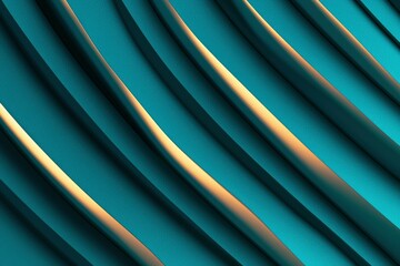 Obraz premium Abstract teal and gold curved lines