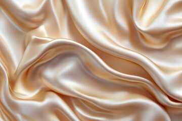 Fototapeta premium Elegant Draped Golden Silk Fabric Background