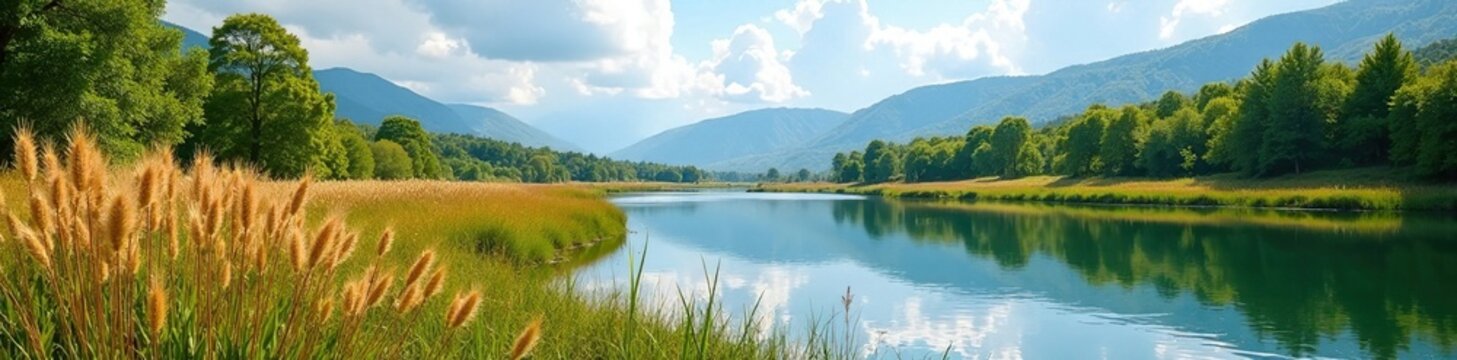 Karadag nature reserve with lake and reed plants, plant, conservation, reed