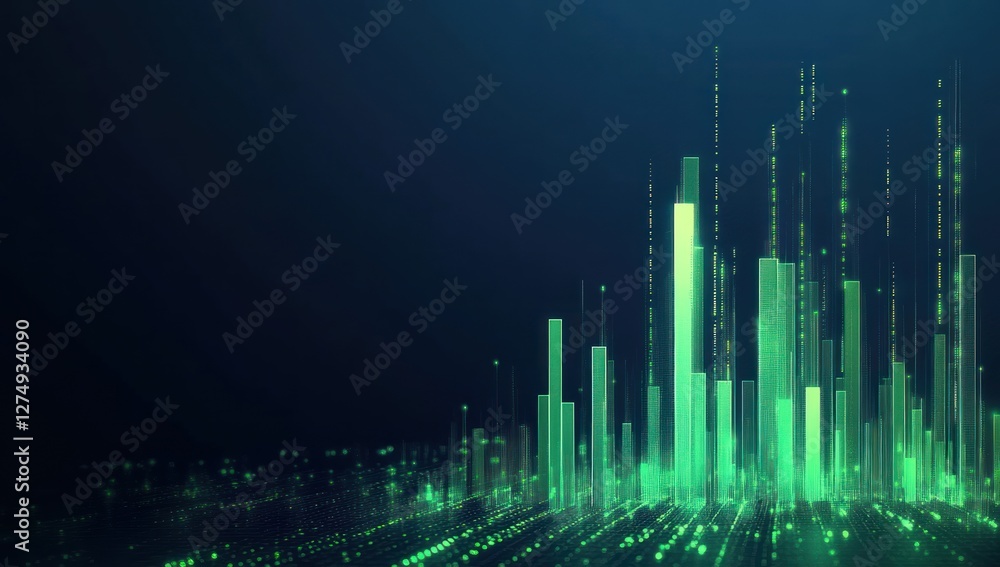 Wall mural digital metropolis a vibrant network of luminous structures in a futuristic skyline design