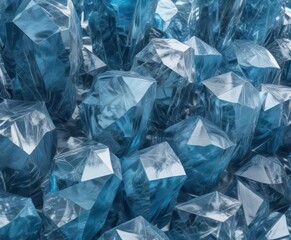 Fototapeta premium Geometric blue ice texture background with intricate patterns and shapes , sparkly, glittery, textured