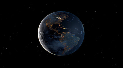 Fototapeta premium Earth at Night: Human Impact on the Americas