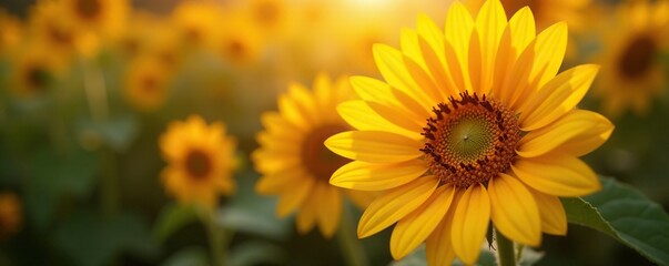 Yellow and orange hues of a blooming sunflower, bloom, floral, flowers