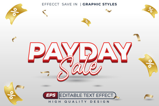 Editable 3d text effect payday sale