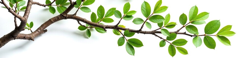 Woody eurycoma longifolia tree branches isolated on white background, nature, plant life, woody branch