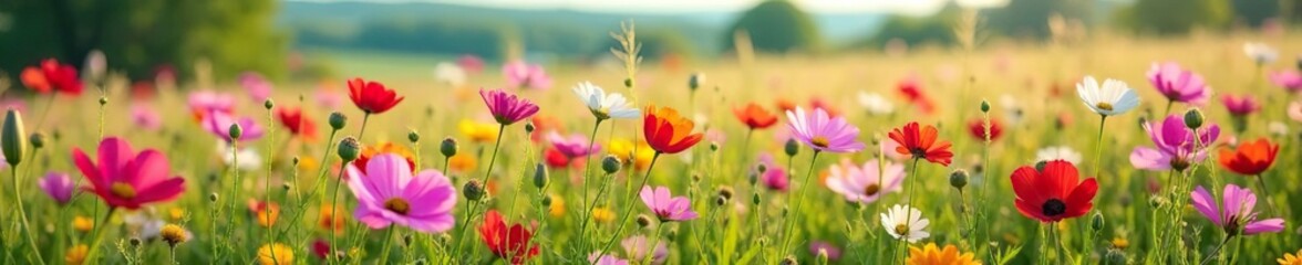 Field of Distelblume Lila wiesenblume in full bloom, wildflowers, countryside