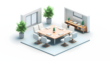Meeting Room isometric 3D