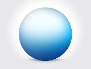 Gradient blue sphere in white background. For web design, advertising. Mockup