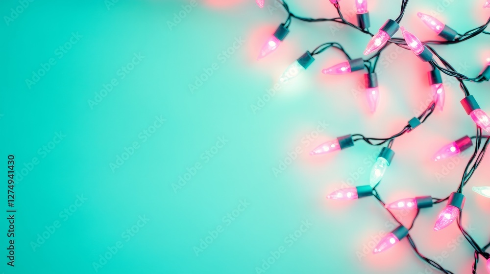 Poster subtle bokeh background with colorful decorative lights and soft focus effects