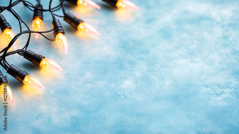 Poster subtle bokeh effect with warm lights on soft background