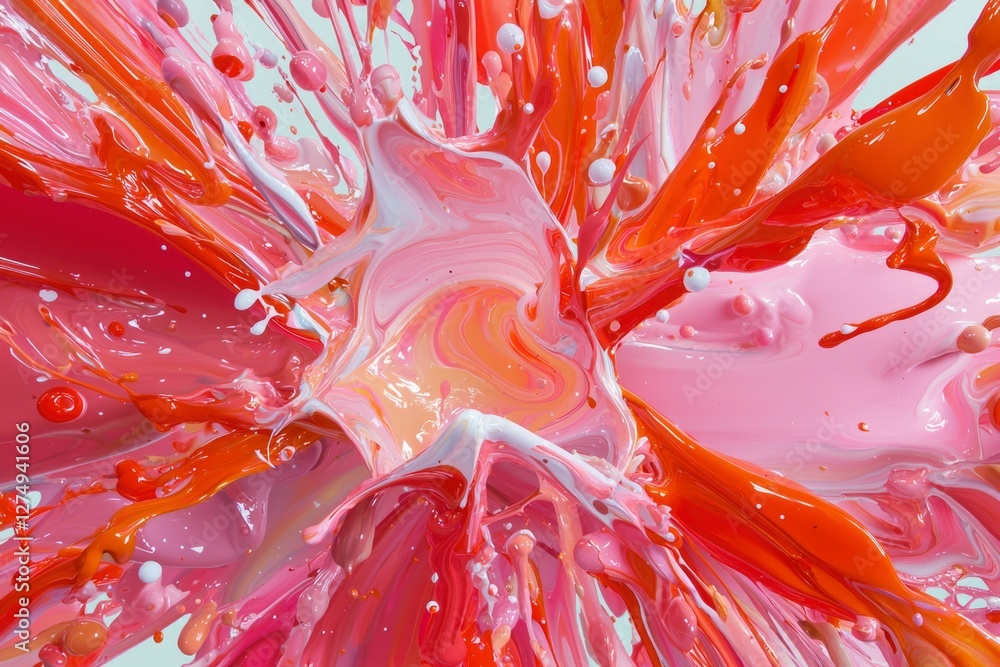 Aufkleber exploding paint art creating vivid splash effects. background of colorful hues