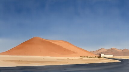 Exquisite desert wedding venue vast sand dunes scenic landscape tranquil environment romantic concept