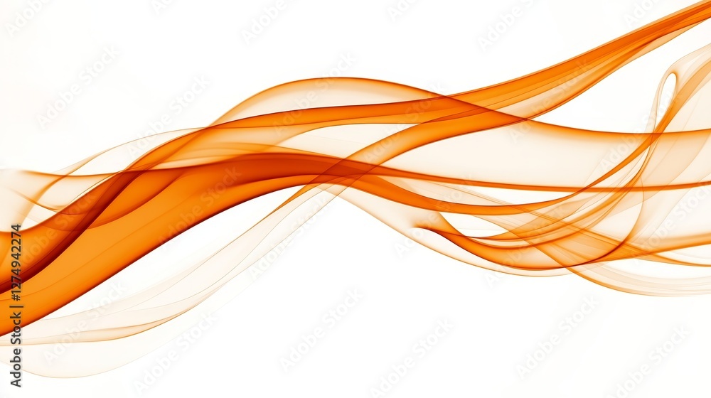 Poster abstract orange wave design with flowing lines and smooth curves