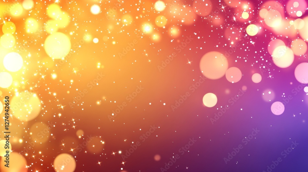 Poster soft focus light effect with bokeh circles and beautiful glittering background