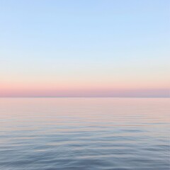 Obraz premium A serene seascape at dusk, showcasing calm waters and a pastel sky.