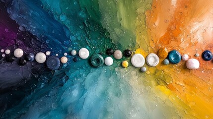 Abstract Colorful Painting  Whimsical Art  Dreamlike Landscape  Textured Background  Decor
